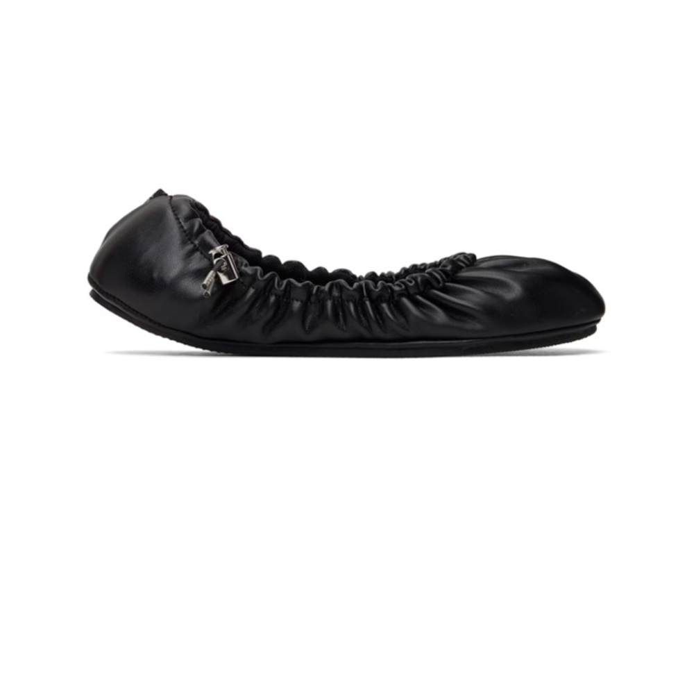 Rombaut Black Aura Faux Leather Ballerina Flats, Size EU 37 / US 6, NWB